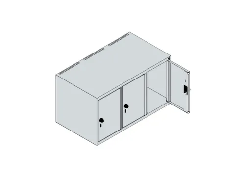 opzetkast,v. locker,3vak.,vak B 300mm,HxBxD 500x900x500mm,vleugeldeur