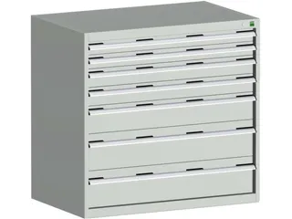 Ladekast 1000x1050x650mm 7laden 75kg Kleur Ral3004 - 2
