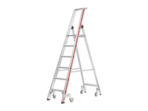 Verrijdbare Treden-Platformladder,Eenzijdig,5Verstevigde Treden