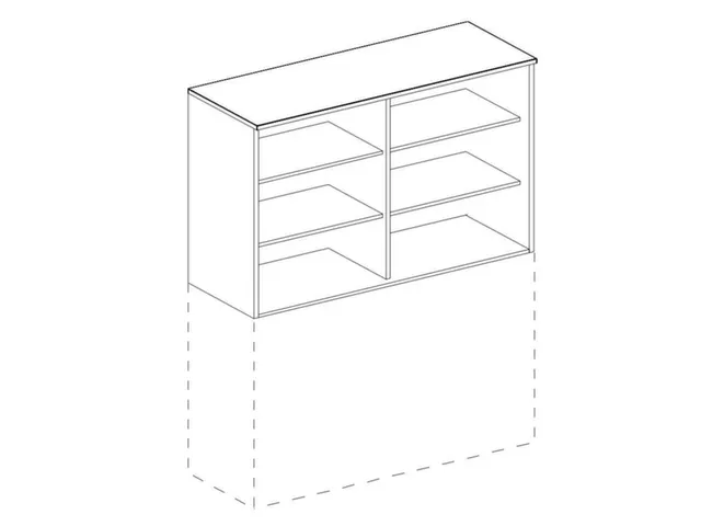 kantoorstelling,opbouwelement,HxBxD 1070x1200x445mm,Bl-wit