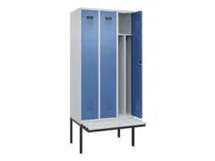 locker met bank,voor scheiding van kleding,HxBxD 2120x900x815mm,3vak