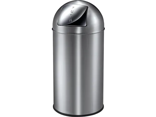 Afvalbak Pushcan 40 liter Mat Chroom