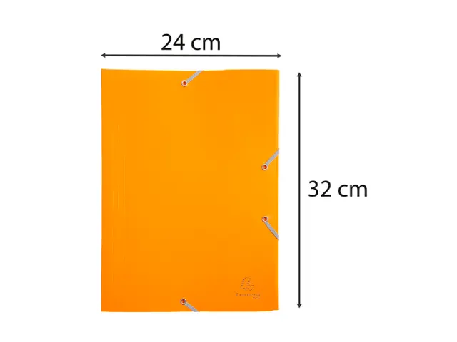 Elastomap A4 3 Kleppen Oranje Polypropyleen Ondoorschijnend