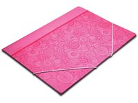 Mandala elastomap met kleppen, ft A4, roze karton