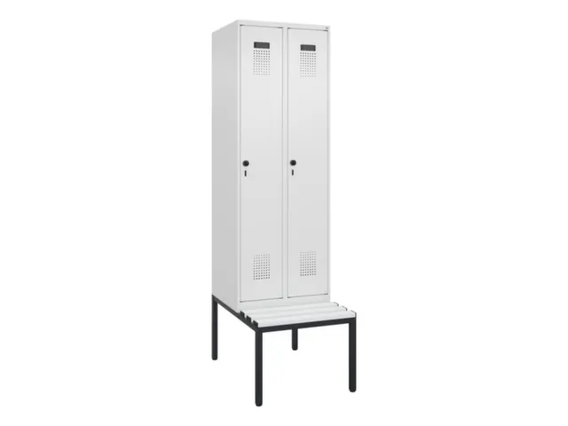 locker met bank,voor scheiding van kleding,HxBxD 2120x600x815mm,2vak