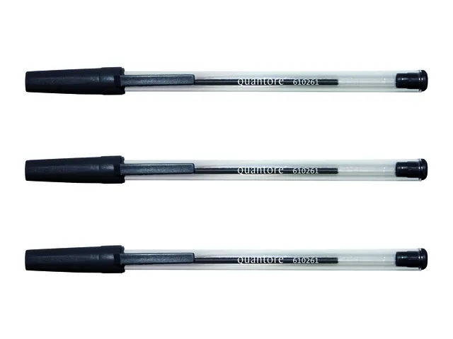 Balpen Quantore Stick zwart medium
