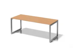 bureau,HxBxD 740x2000x800mm,blad beuken,sledeframe zilverkleurig