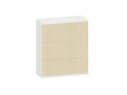 hangmappenkast 1150x1000x430mm 3hangmappenframes Wit + Esdoorn