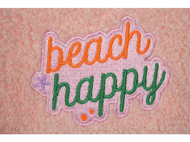 Etui Beach Happy Roze teddy 24x15cm