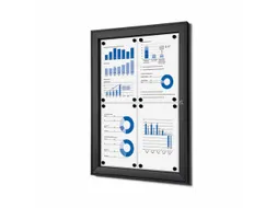 Vergrendelbaar Mededelingenbord Indoor/ Outdoor 4xA4 Zwart