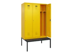locker met bank,voor scheiding van kleding,HxBxD 2120x1200x815mm,3vak