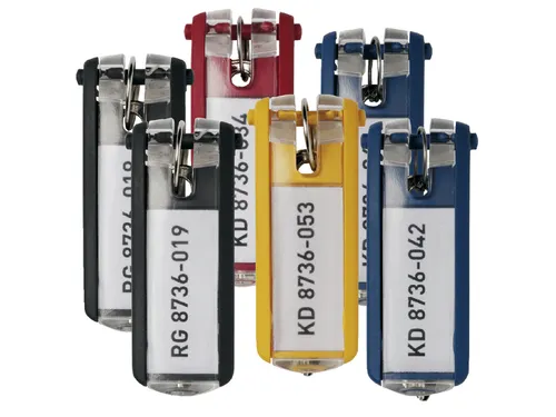 Sleutellabel Durable met ring assorti 6stuks