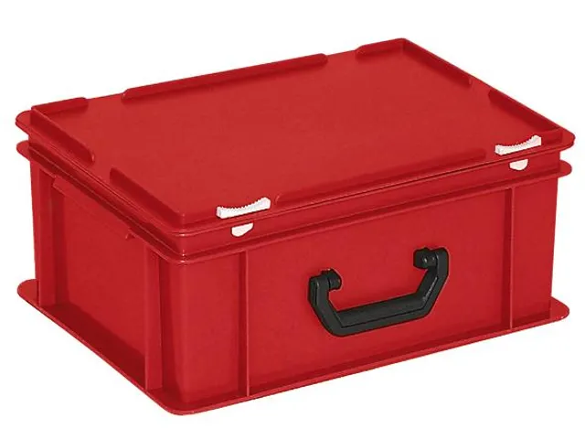 Euronorm Koffer 180x400x300mm 16l 1 Handgreep Rood