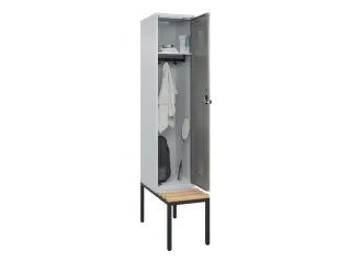 locker met bank,HxBxD 2120x400x815mm,1vak,vak B 400mm,draaigrendel - 1