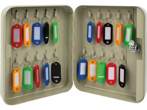 Sleutelkast Voor 20 Sleutelhangers Grijs Inclusief 2 Sleutels