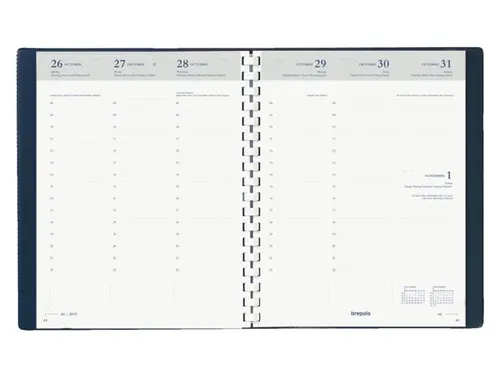 Agendavulling 2027 Brepols Timing 7dagen/2pagina's spiraal wit