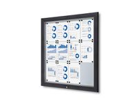 Vitrinekast mededelingenbord Outdoor 12xA4 met gasveer Antraciet