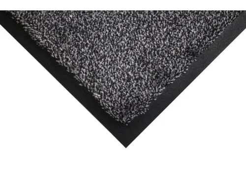schoonloopmat,HxLxB 9x850x600mm,moeilijk ontvlambaar,nylon,zwart/staal