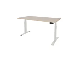 Dextro Plus Zit-sta Bureau Elektrisch 180x80 Lindberg Eiken 25mm Wit