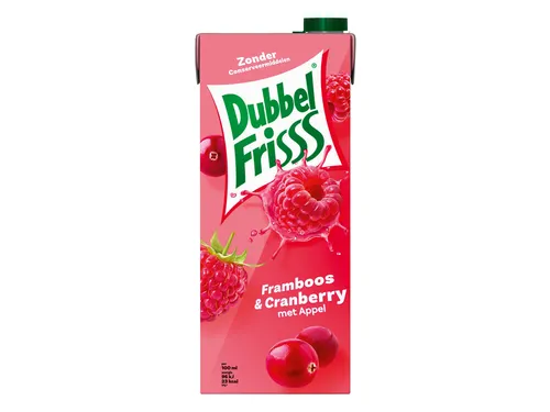 Fruitdrank DubbelFrisss framboos zwarte bes pak 1500ml