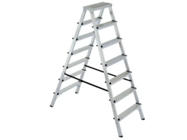 double échelle en aluminium,double face,2x7marche(s),estrade H 1,52m