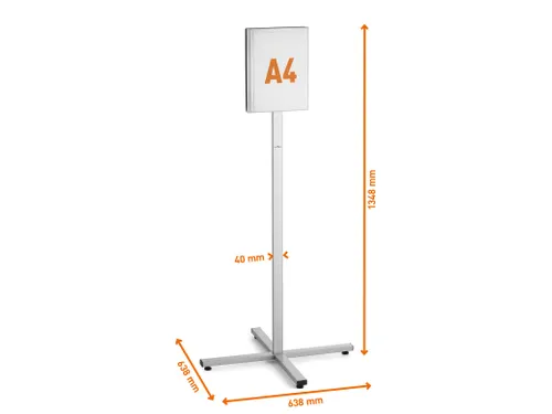 Vloerstandaard info stand outdoor A4 grijs