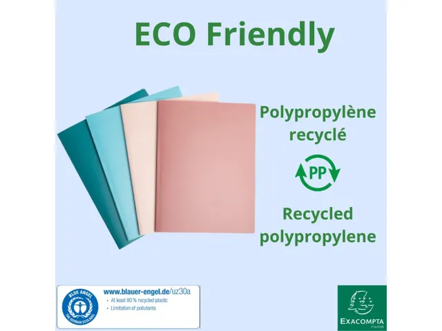Protège-documents semi-rigide en PP recyclé 80 vues Skandi - Couleur