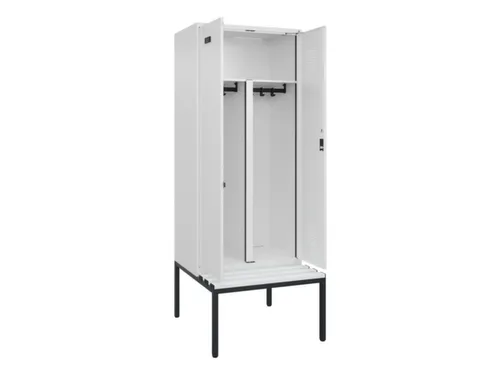 PBM-locker met bank,HxBxD 2120x800x815mm,2vak,vak B 400mm