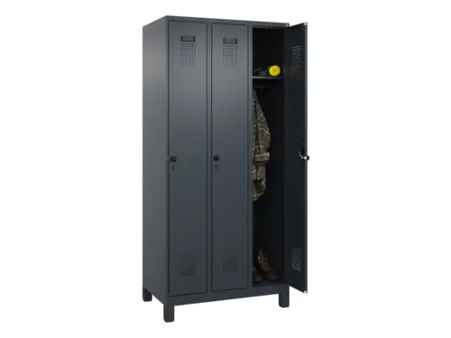 locker,HxBxD 1950x900x500mm,3vak,vak B 300mm,draaigrendel,voeten