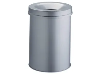 prullenmand zelfblussend 30 liter HxØ 492x315mm kop lichtgrijs - 1