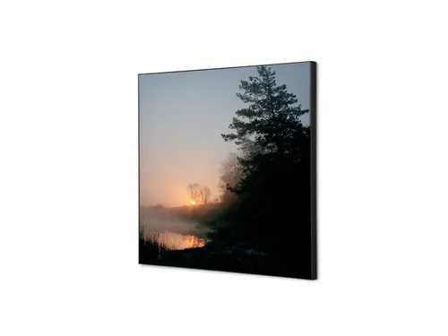 Wanddecoratie Textiel Set 40x40cm Zonsopgang Bos