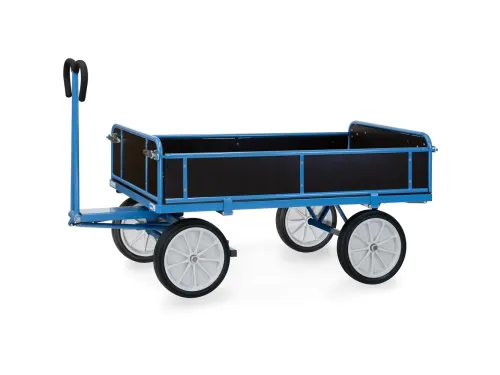 Handtrekwagens 6455v 1000kg 1600x900mm Houten Wanden Massief Rubber