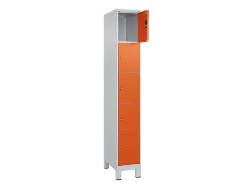 lockerkast,HxBxD 1950x300x500mm,1x5vakken,vak B 300mm,cil.-slot,voeten