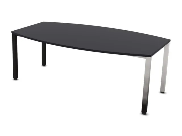 vergadertafel,HxBxD 740x2000x1200mm,vatvormig,CC-zwart