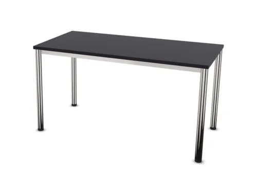 Vergadertafel Hxbxd 74x140x70cm 4-poots Verchroomd Cc-zwart