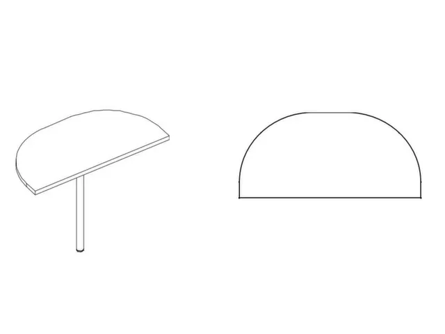 aanbouwtafel,i.h.v.,HxBxD 720-840x1200x600mm,halfrond,MS-donkergrijs
