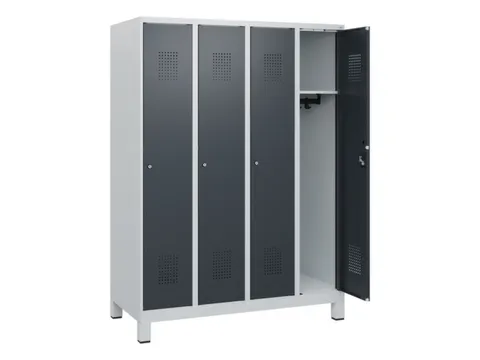 schoollocker,HxBxD 1630x1200x500mm,4vak,vak B 300mm,cil.-slot,voeten