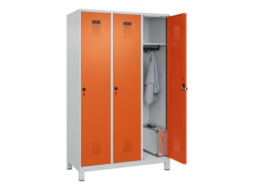 locker,HxBxD 1950x1200x500mm,3vak,vak B 400mm,draaigrendel,voeten