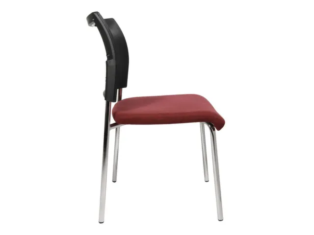 Siège visiteur Assise tissu bordeaux Dossier maille Noir
