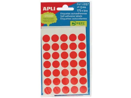 Apli Ronde Etiketten Ø13mm Rood