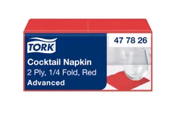 Tork 477826 Cocktailservet Advanced Rood 24x24cm