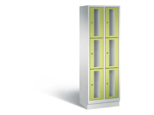 Lockerkast 1800x610x500mm 2x3 vakken Cilinderslot, Sokkel, RDS1108060