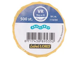 Voedseletiketten 54x22x54mm Aqualabel VR weg op ZO