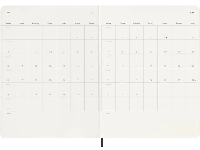 Agenda 2027 Moleskine 12M Planner Weekly 7dag/1pagina xl sc black
