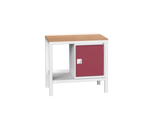 werkbank,HxBxD 930x1000x600mm,multiplexblad,4voeten,uitrusting: 1kast
