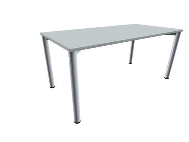 Vergadertafel Rechthoekig 72x160x80cm Lichtgrijs 4voeten Alu