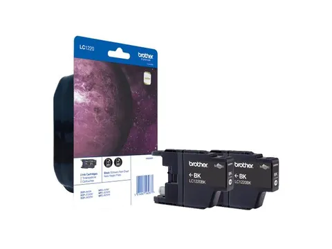 Inktcartridge Brother LC-1220BKBP2 zwart 2x