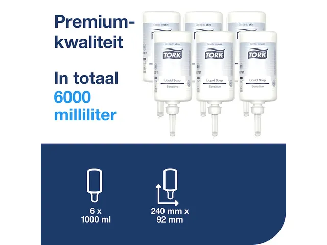 Tork 424701 S4 Vloeibare Handzeep Sensitive Premium 6x 1 liter