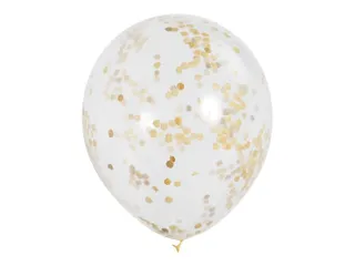 Ballon transparant met goud confetti 6 stuks 30cm - 1