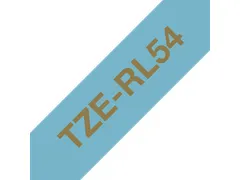 Brother TZe-RL54 stoflint goud op lichtblauw - breedte 24 mm, lengte 4